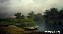 Судковский. "Берег реки. Лодка". 1881