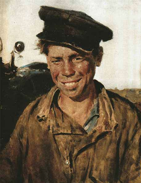 Максимов К.М. Сашка-тракторист. 1954 г. х.,м. 56х45