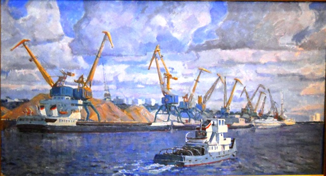 Афанасьев Н.Г. Московский речной порт. 1980, х.м.